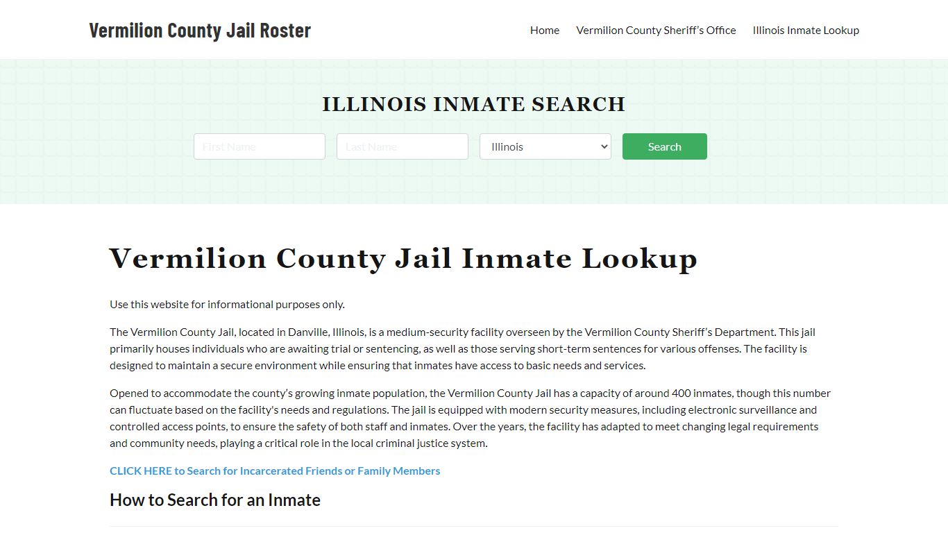 Vermilion County Jail Roster Lookup, IL, Inmate Search