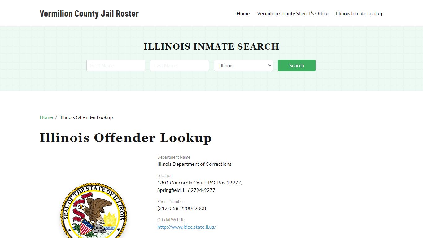 Illinois Inmate Search, Jail Rosters - Vermilion County Jail