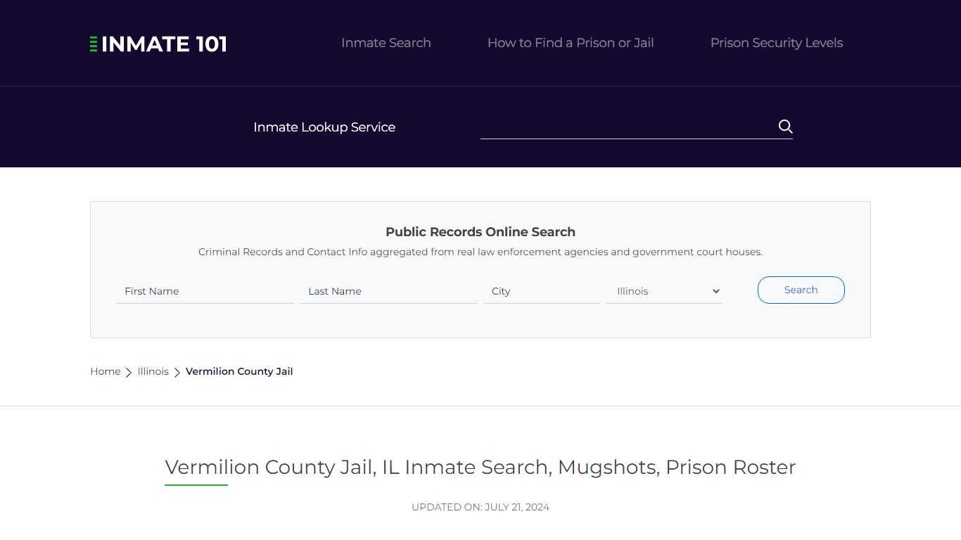 Vermilion County Jail, IL Inmate Search, Mugshots, Prison Roster