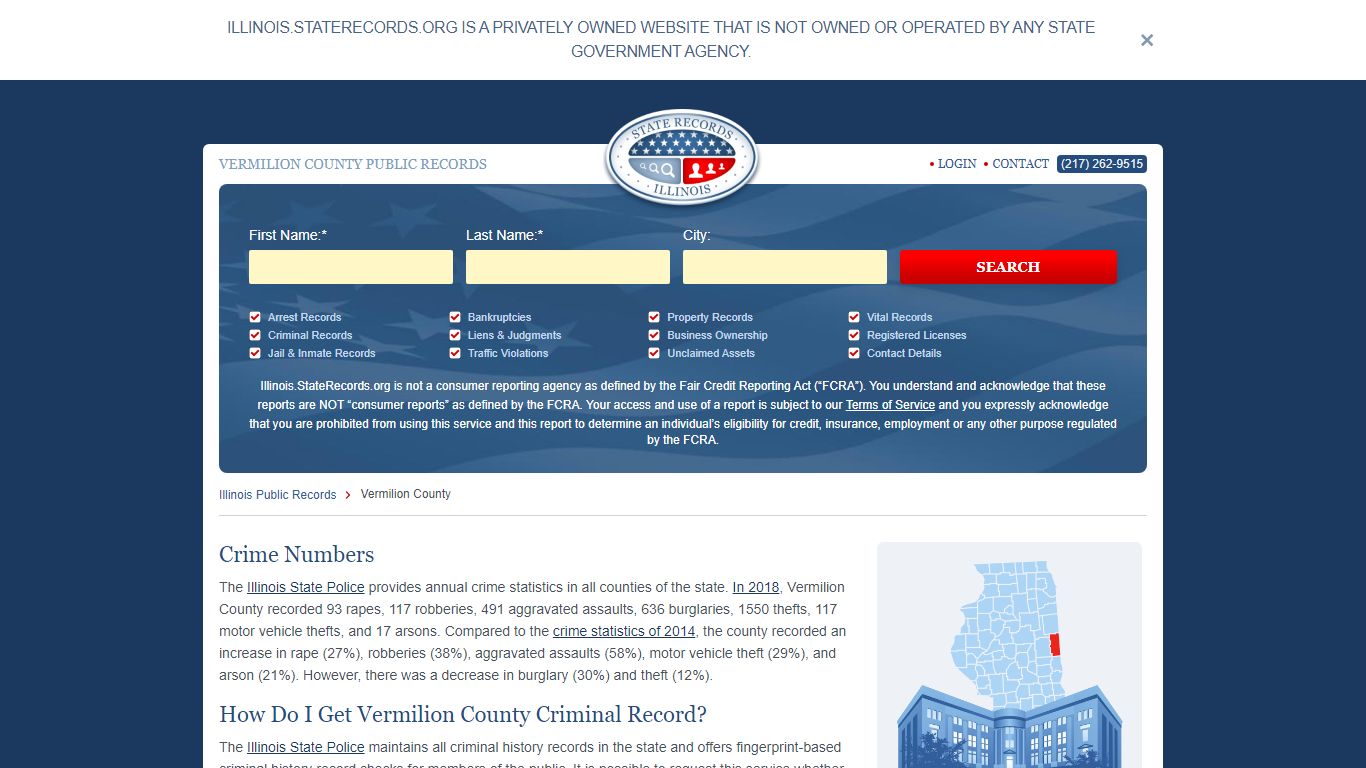 Vermilion County Arrest, Court, and Public Records | StateRecords.org