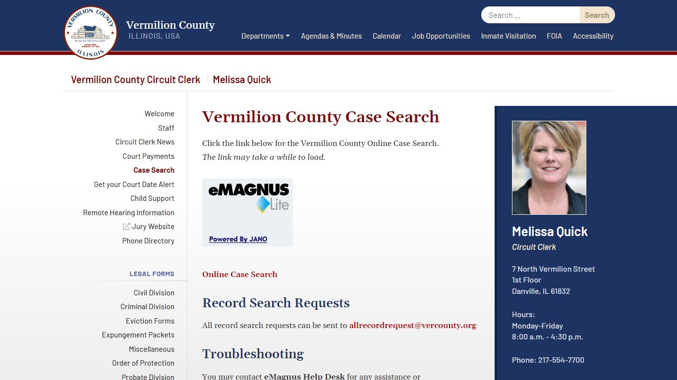 Case Search - Vermilion County